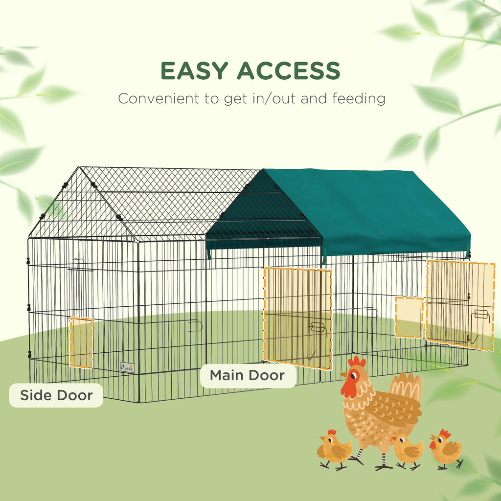87" Small Animal Playpen with with Roof for Rabbits, Chicken, Chinchillas for Indoor/Outdoor Use, Green