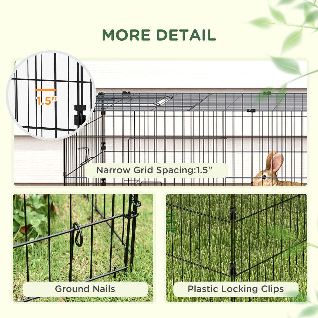 73" Small Animal Playpen with with Roof for Rabbits, Chicken, Chinchillas for Indoor/Outdoor Use, Green