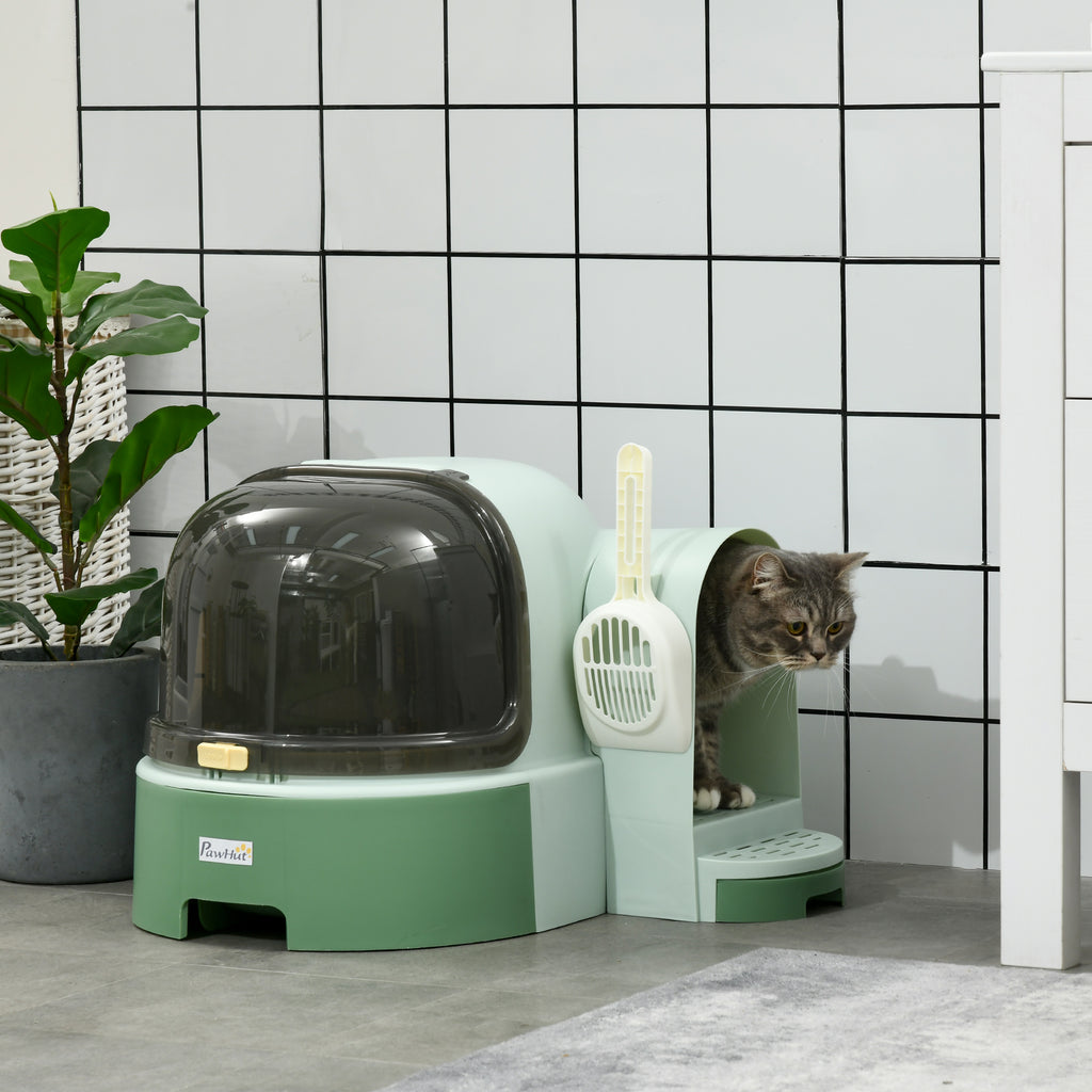 Cat Litter Box Easy to Clean Open with Scoop