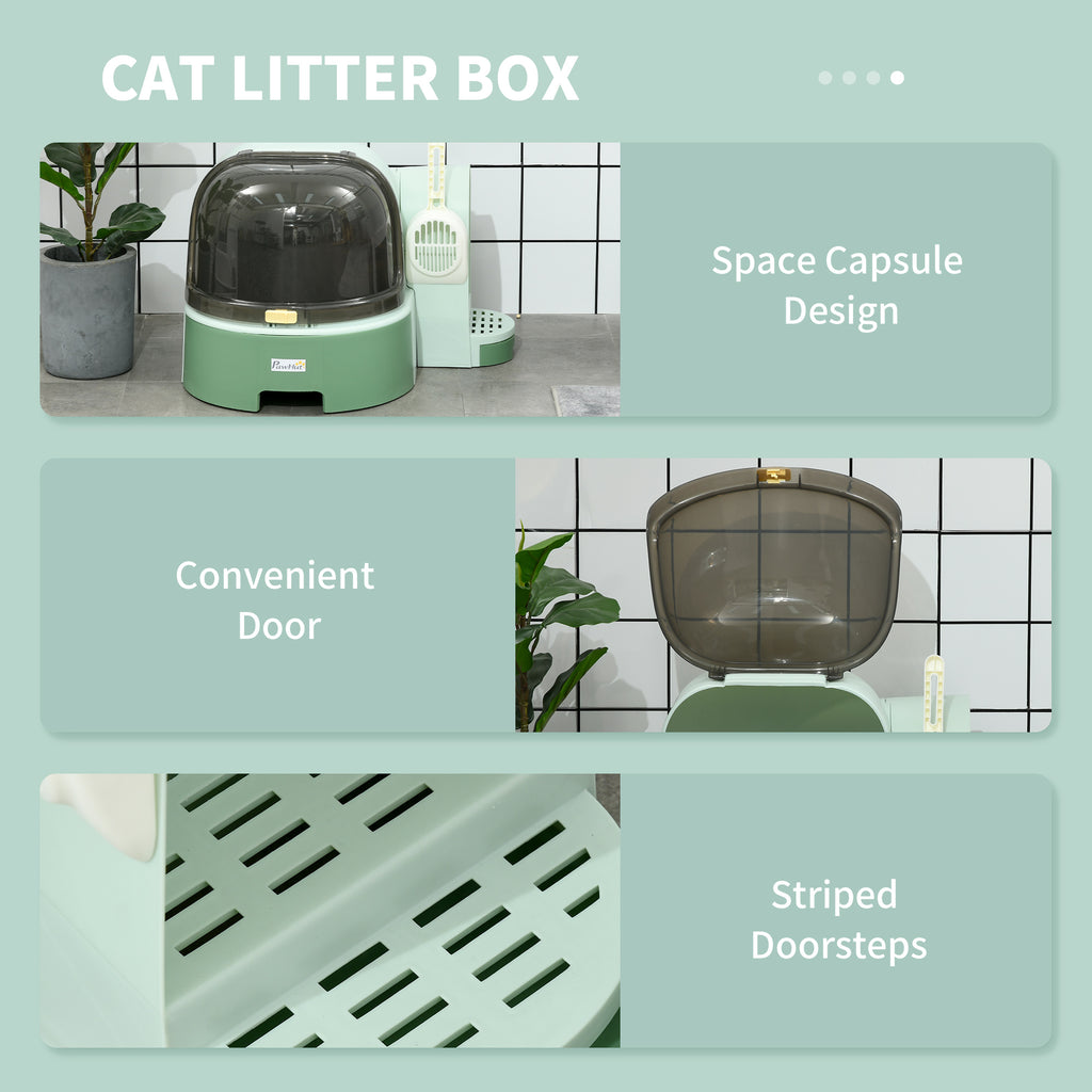 Cat Litter Box Easy to Clean Open with Scoop