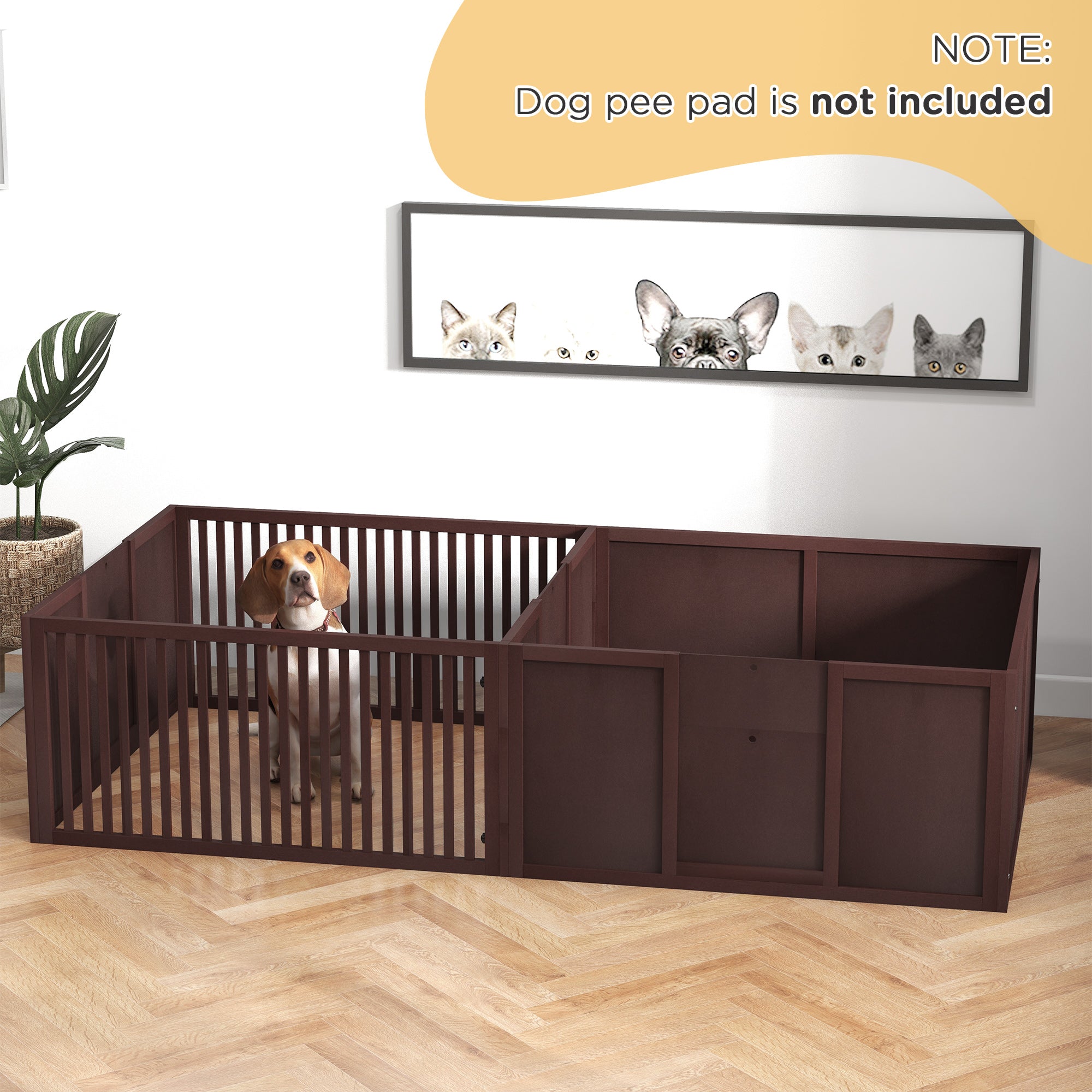 Whelping Box for Dogs Built for Mother¡¯s Comfort, Dog Whelping Pen with Removable Doors, Puppy Playpen for Indoors, Newborn Puppy Supplies & Essentials, 81" x 39" x 20", Coffee