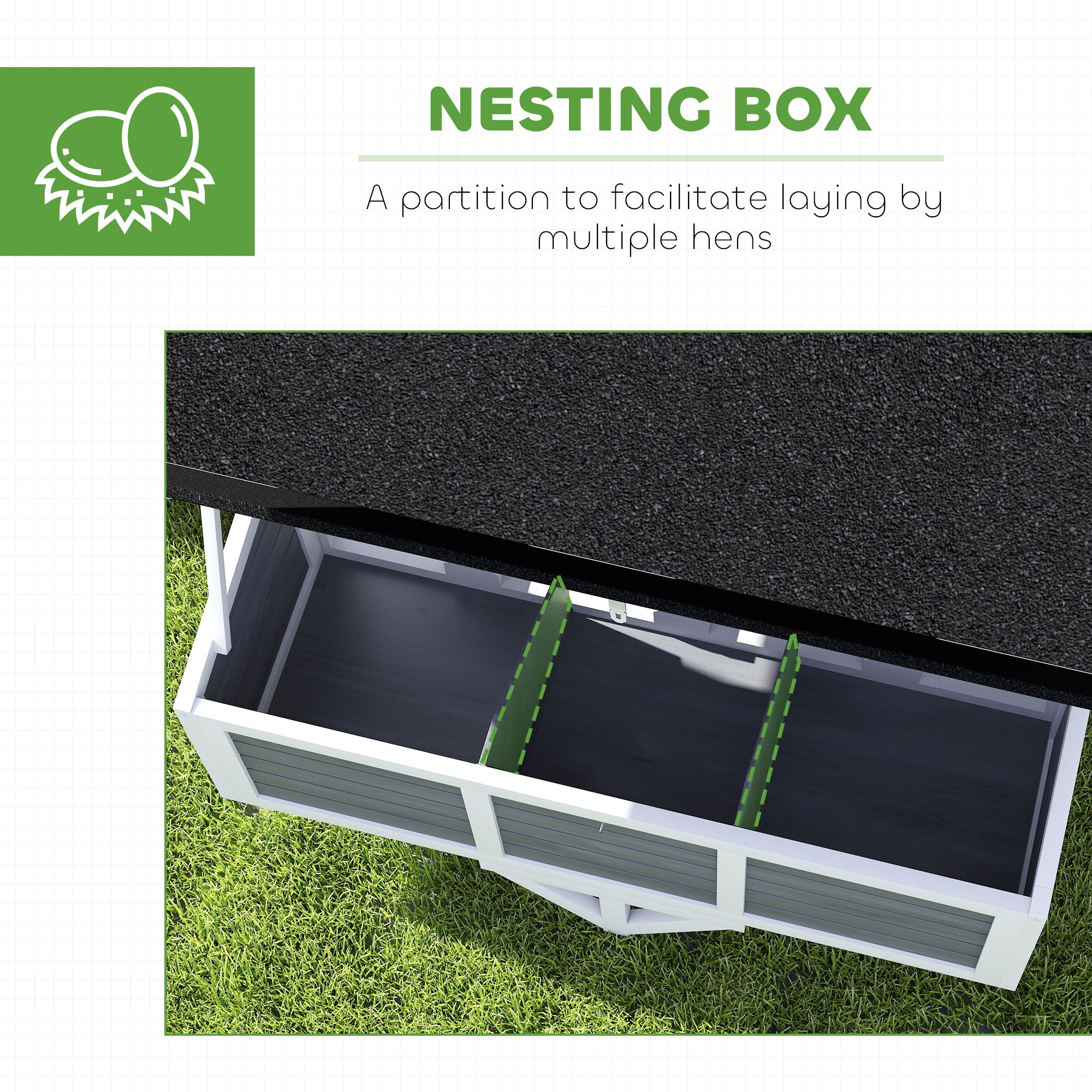 43" Mobile Chicken Coop with Wheels, Wooden Chicken Tractor with Nesting Box & Pull-Out Tray, Outdoor Hen House for 2¨C4 Chickens, Gray
