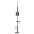 85.5" Adjustable Floor to Ceiling Cat Tree - 4-Tier Tall Cat Tower with Condo, Scratching Post & Hanging Balls, No-Drill Tension Mount Activity Center