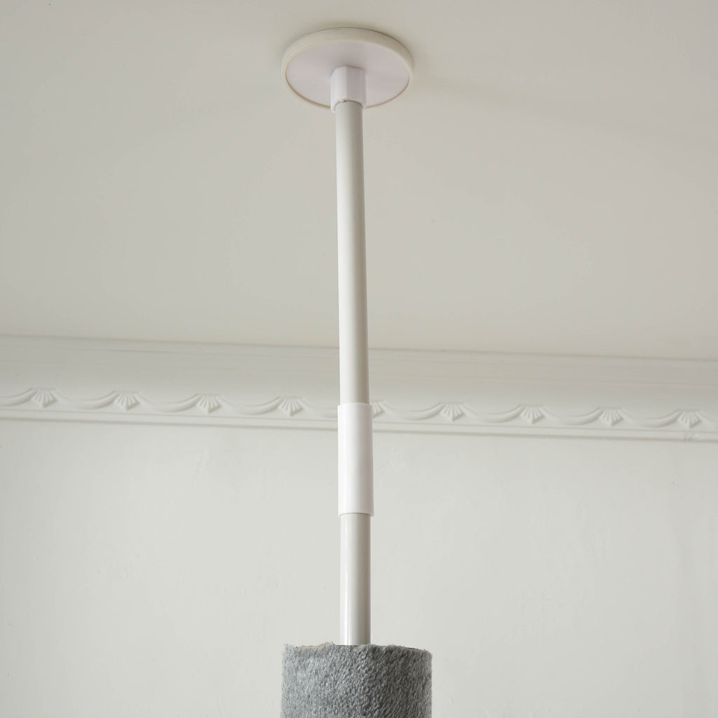 85.5" Adjustable Floor to Ceiling Cat Tree - 4-Tier Tall Cat Tower with Condo, Scratching Post & Hanging Balls, No-Drill Tension Mount Activity Center