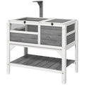 Tortoise Habitat with Shelf Storage Tortoise Gift Accessory with Weather Protection for Indoor, Light Gray