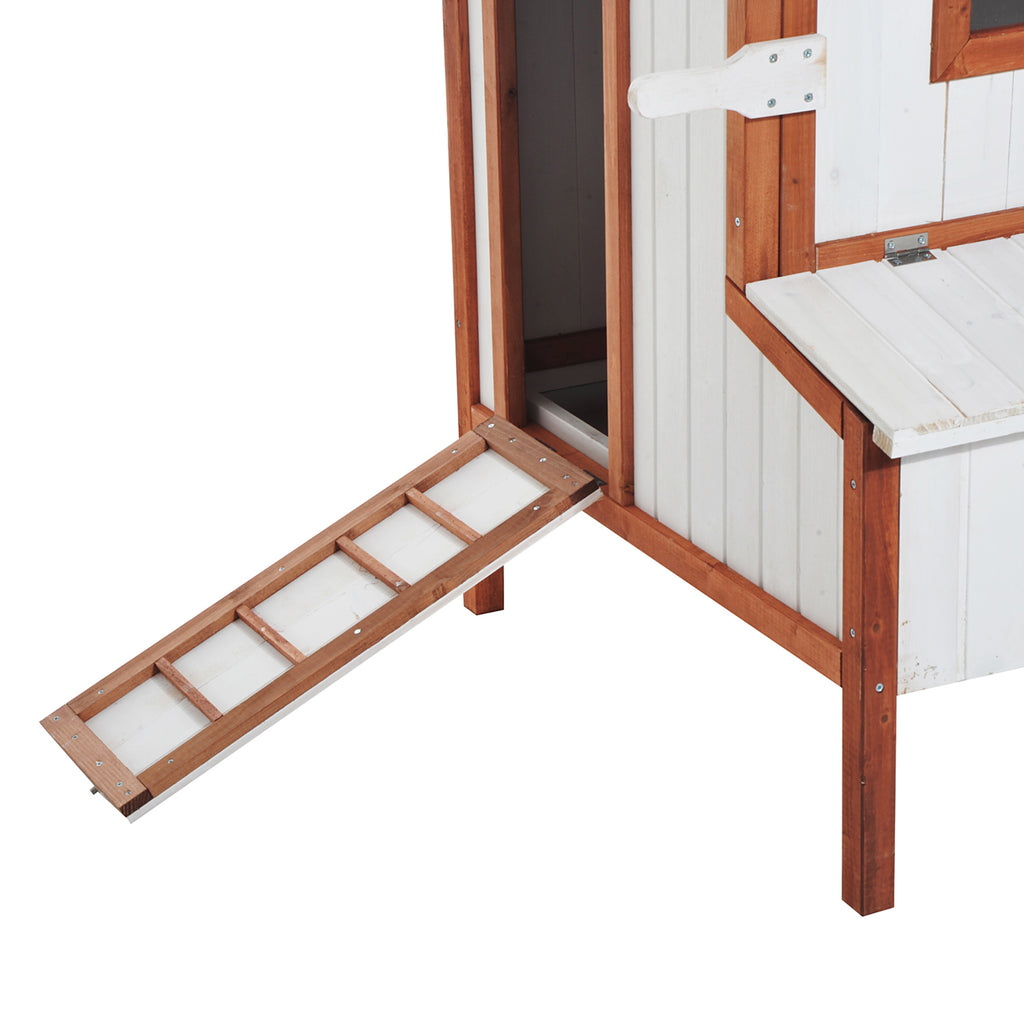 47" Chicken Coop Wooden Chicken House Rabbit Hutch Raised Poultry Cage Portable Hen Pen Backyard with Nesting Box and Handles