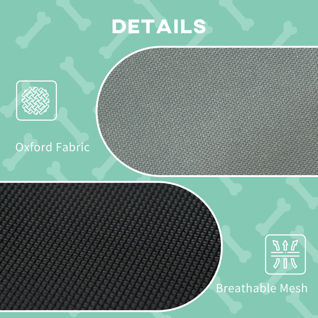 Elevated Dog Bed with Removable Canopy, Outdoor Dog Cot with UV Protection Canopy Shade, 30 inch Pet Bed for Camping, Gray