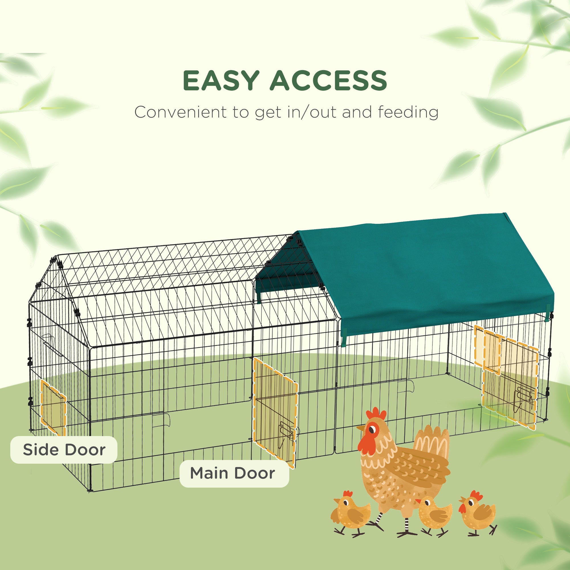 73" Small Animal Playpen with Roof for Rabbits, Chicken, Chinchillas