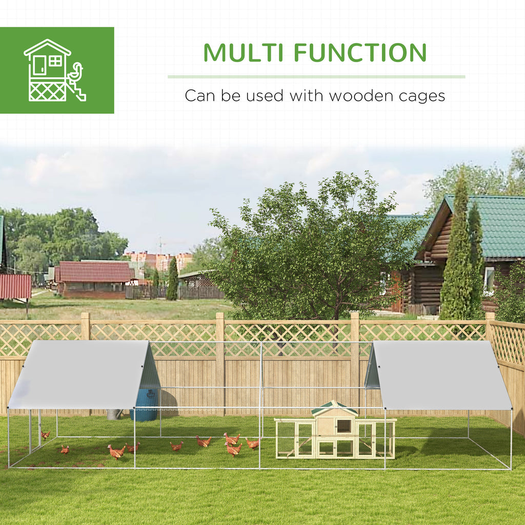 Large Chicken Coop Chicken Run with Waterproof and Anti-UV Cover