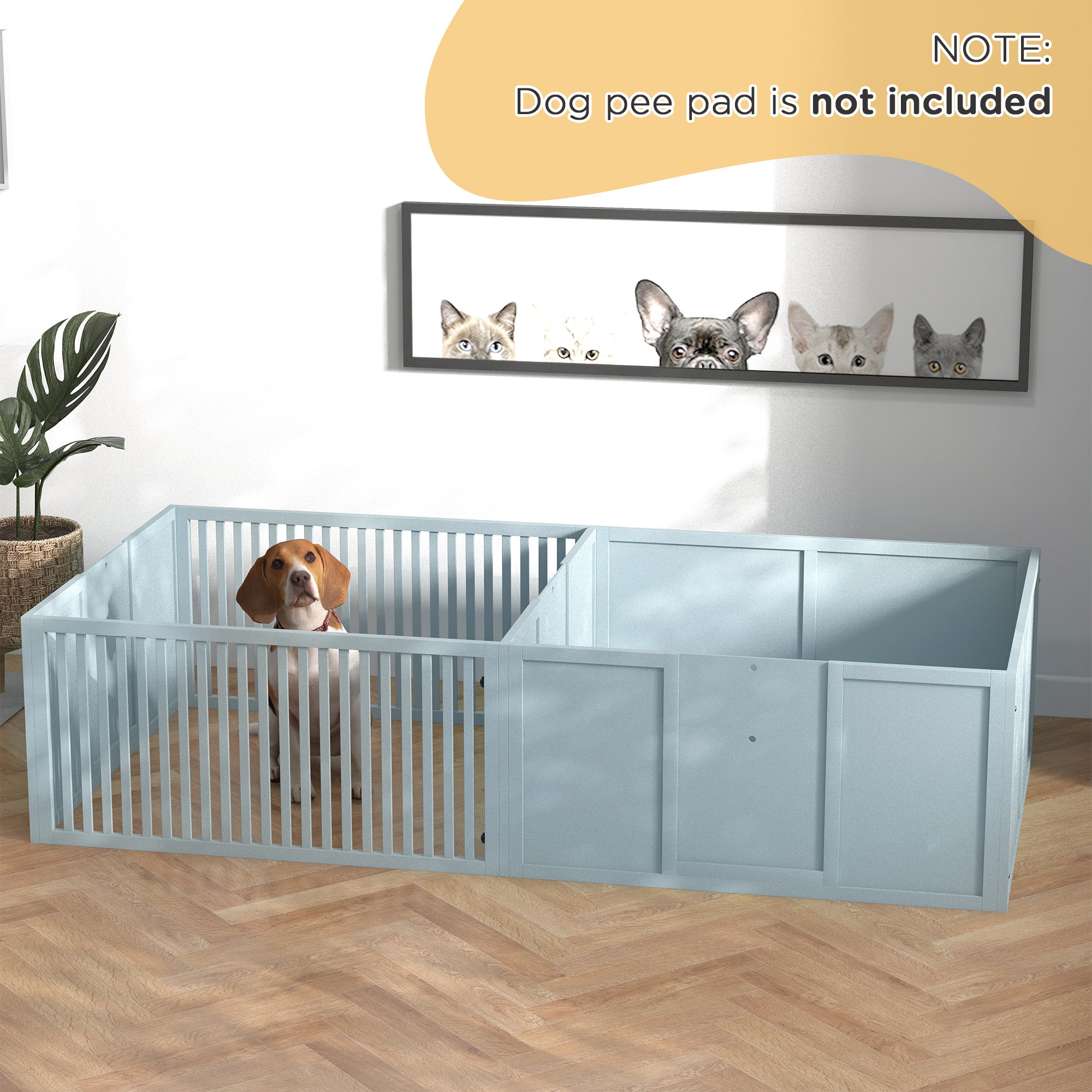 Whelping Box for Dogs Built for Mother¡¯s Comfort, Dog Whelping Pen with Removable Doors, Puppy Playpen for Indoors, Newborn Puppy Supplies & Essentials, 81" x 39" x 20", Gray