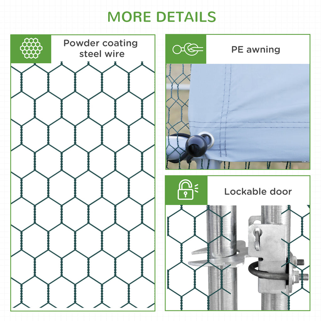10¡¯ x 20¡¯ x 6.5¡¯ Chicken Coop Cage, Outdoor Hen House w/Cover & Lockable Door