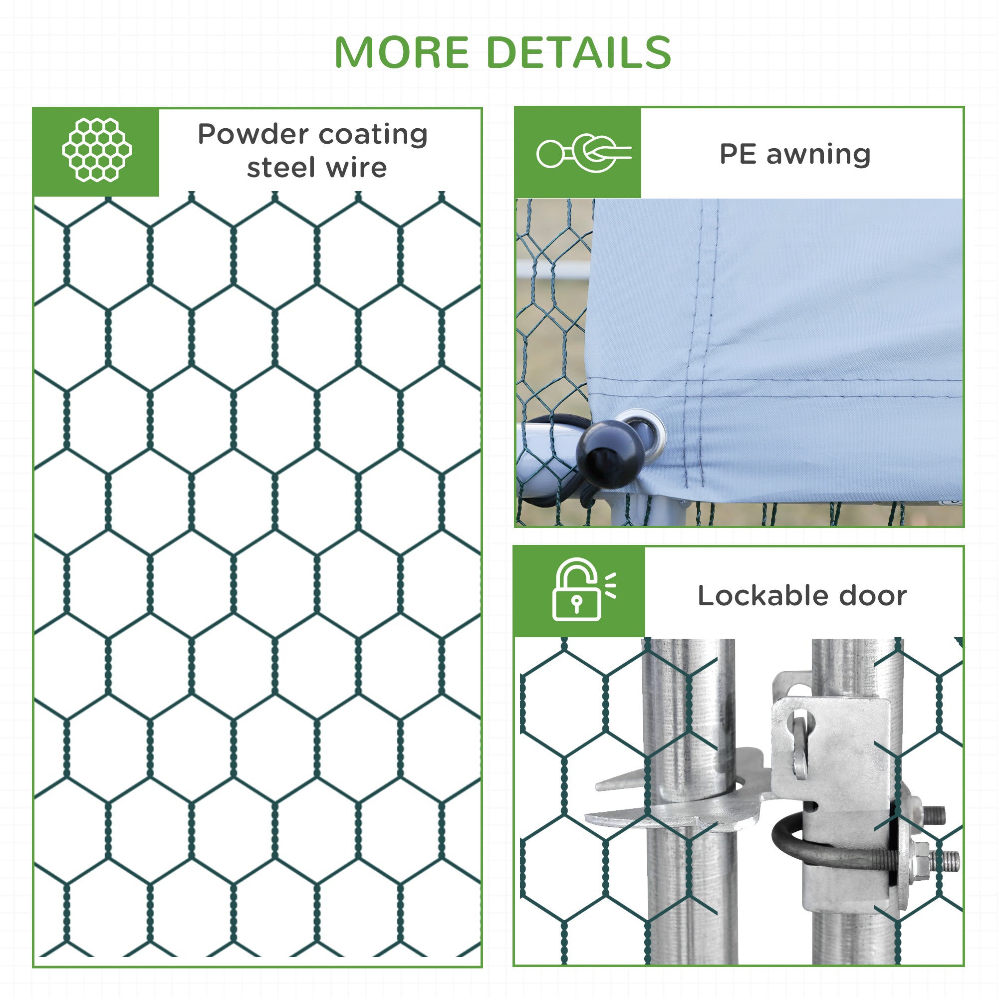 10¡¯ x 20¡¯ x 6.5¡¯ Chicken Coop Cage, Outdoor Hen House w/Cover & Lockable Door