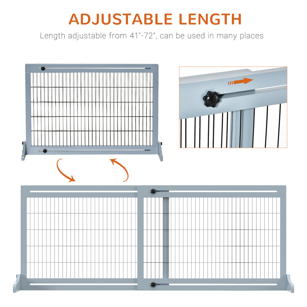 71" Extra Wide Freestanding Pet Gate for Dogs & Cats, Doorway Hallway Barrier