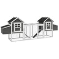 124" Dual Chicken Coop, Large Chicken House, Gray